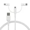 dbramante1928 re-charge - Cable 3 en 1 – USB-A a USB-A, C y Lightning - Blanco
