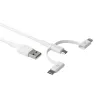 dbramante1928 re-charge - Cable 3 en 1 – USB-A a USB-A, C y Lightning - Blanco