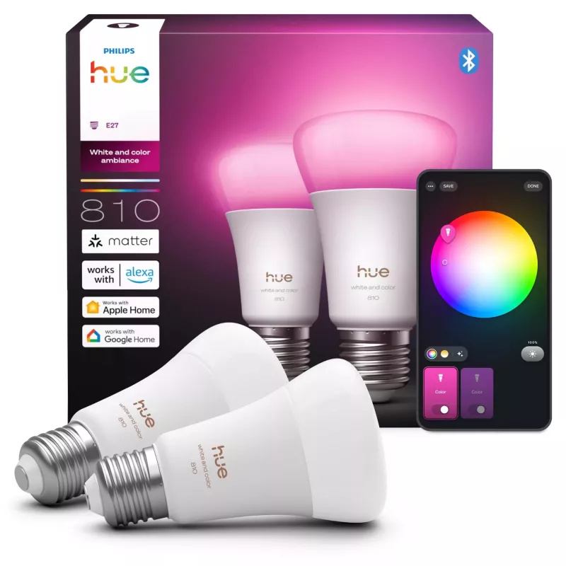 Philips Hue White and Colour Ambience A60 – bombilla inteligente E27 – 810