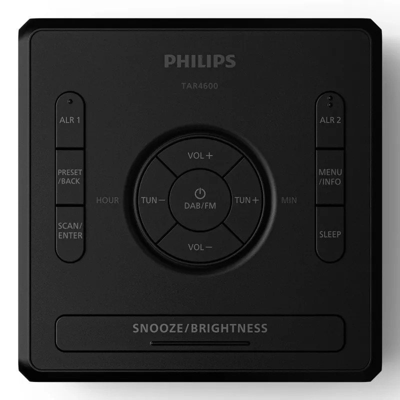 Despertador digital Philips TAR4600/10 negro LCD CA/pila
