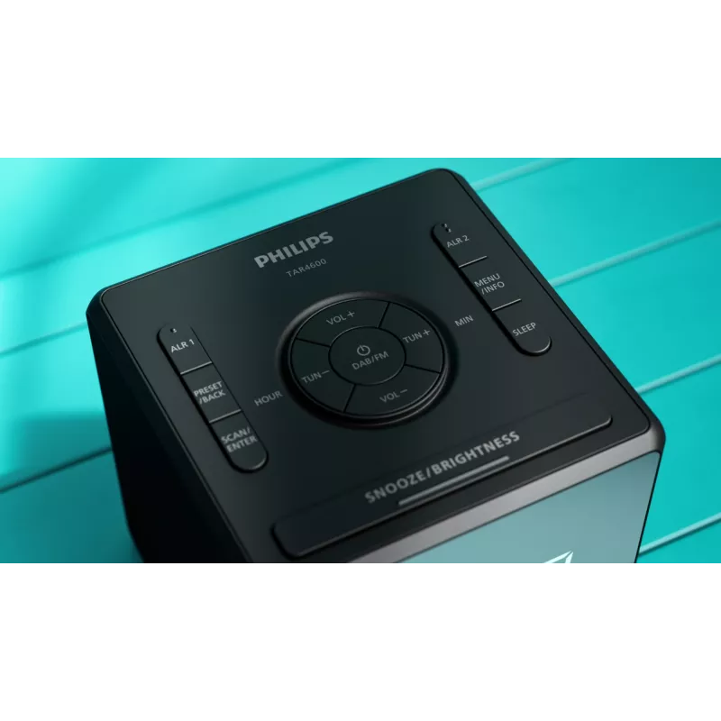 Despertador digital Philips TAR4600/10 negro LCD CA/pila