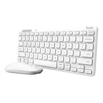 Conjunto de teclado y ratón TRUST Lyra Mini inalámbrico QWERTZ (RF + Bluetooth) blanco, distribución alemana