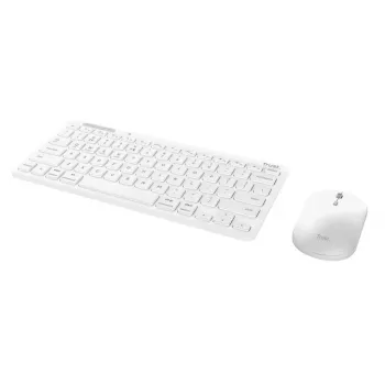 Conjunto de teclado y ratón TRUST Lyra Mini inalámbrico QWERTZ (RF + Bluetooth) blanco, distribución alemana