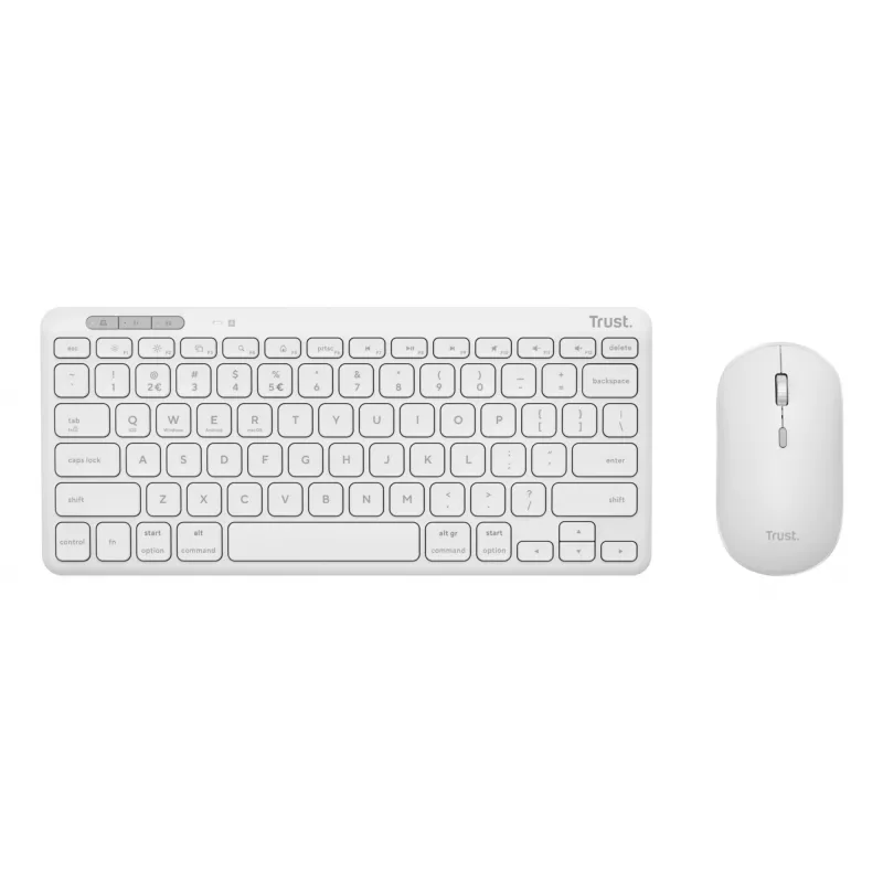 Conjunto de teclado y ratón TRUST Lyra Mini inalámbrico QWERTZ (RF + Bluetooth) blanco, distribución alemana