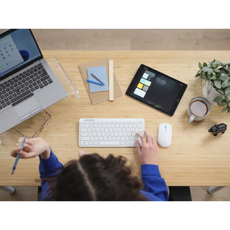 Conjunto de teclado y ratón TRUST Lyra Mini inalámbrico QWERTZ (RF + Bluetooth) blanco, distribución alemana