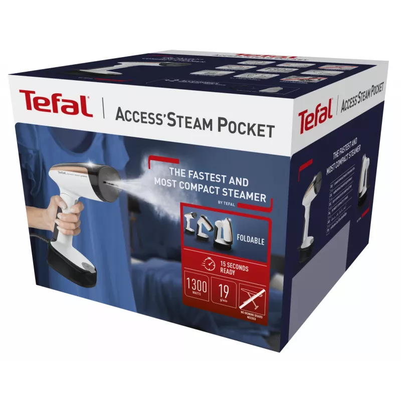 Tefal DT3030 plancha de vapor de mano 0,12 l 1300 W negro, oro rosa, blanco
