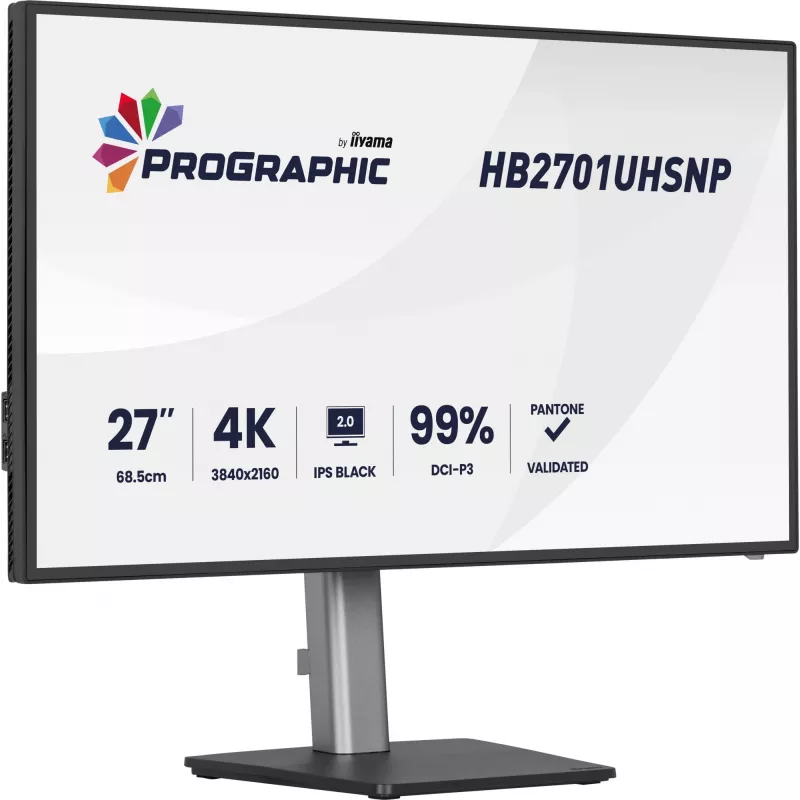 iiyama PROGRAPHIC HB2701UHSNP-B1 monitor de ordenador 68,6 cm (27 pulgadas) 3840 x 2160 píxeles 4K Ultra HD LCD negro