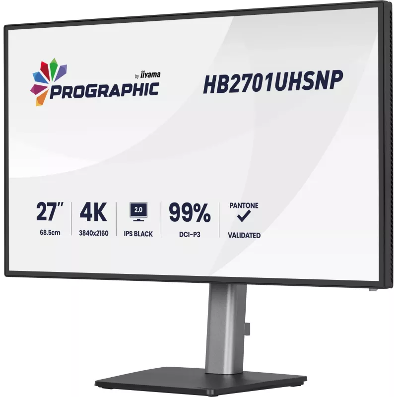 iiyama PROGRAPHIC HB2701UHSNP-B1 monitor de ordenador 68,6 cm (27 pulgadas) 3840 x 2160 píxeles 4K Ultra HD LCD negro
