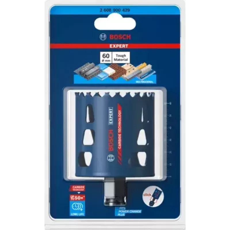 Sierra de corona Bosch 2 608 900 429 diámetro 6 cm apta para plástico madera