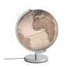 Globo terráqueo de sobremesa político TROIKA STELLAR LIGHT 30 cm de diámetro, diseño clásico, alimentación por red, plateado