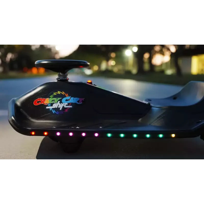Kart eléctrico de derrape Razor CRAZY CART Shift Lightshow — batería de litio recargable, espectáculo de luces LED, 13 km/h, 40 min
