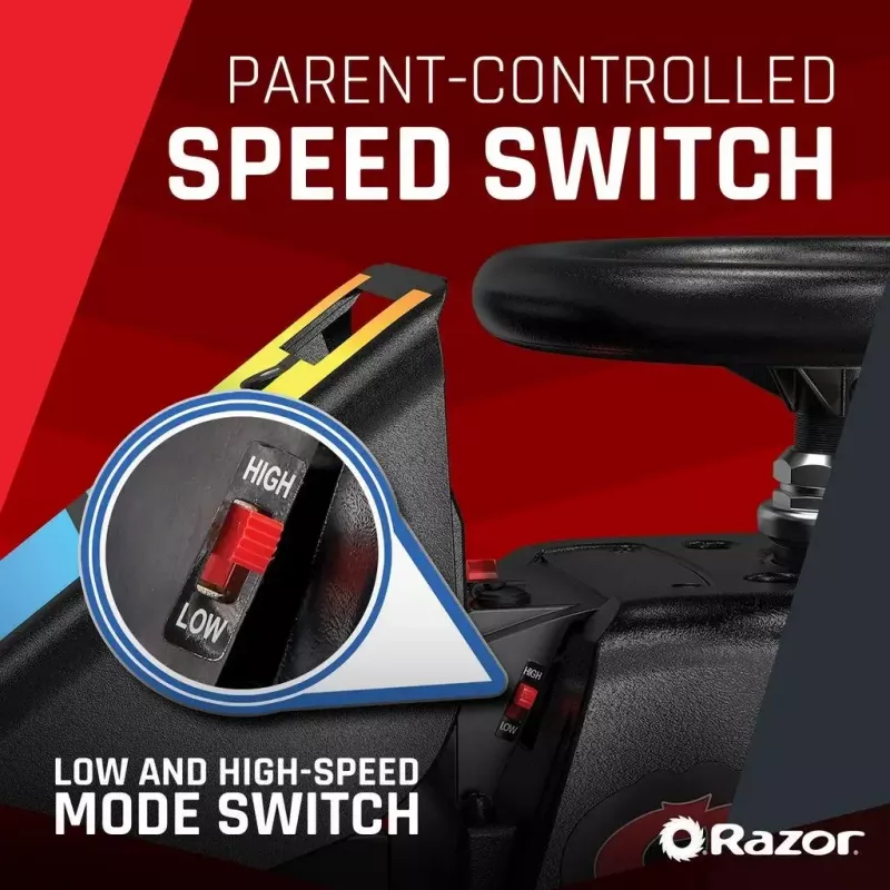 Kart eléctrico de derrape Razor CRAZY CART Shift Lightshow — batería de litio recargable, espectáculo de luces LED, 13 km/h, 40 min