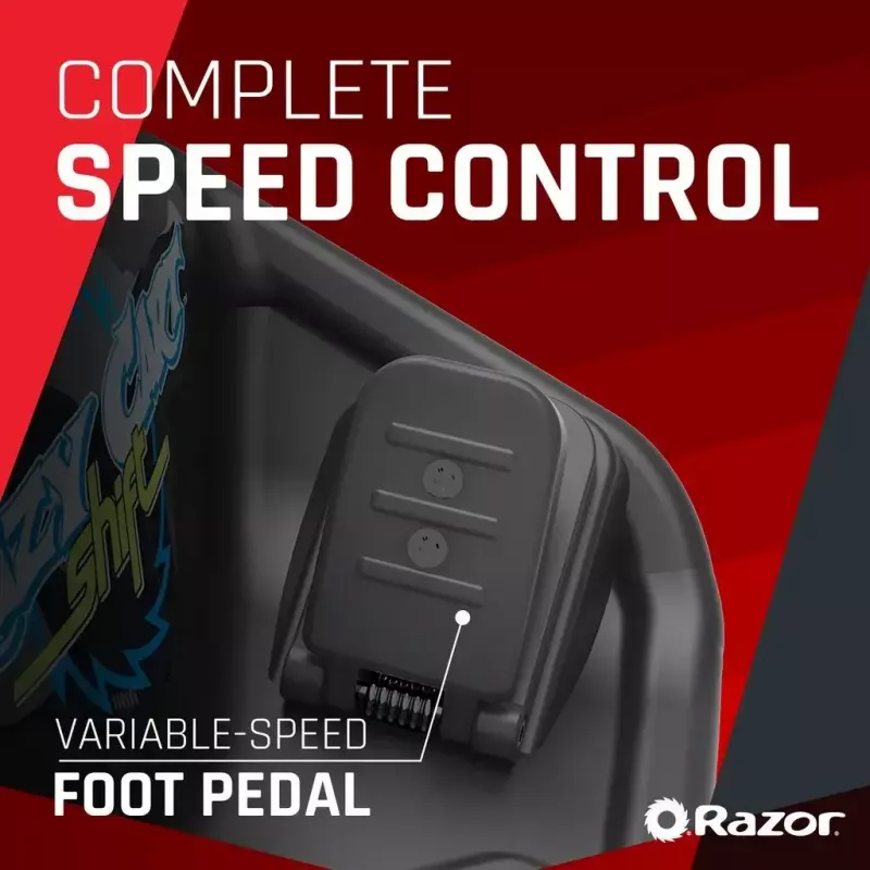 Kart eléctrico de derrape Razor CRAZY CART Shift Lightshow — batería de litio recargable, espectáculo de luces LED, 13 km/h, 40 min