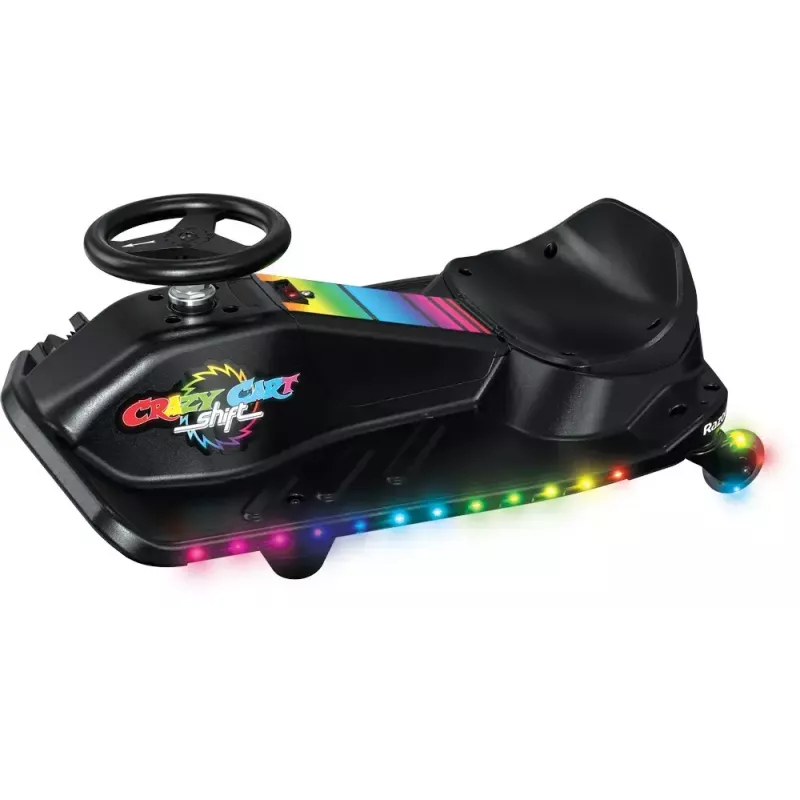 Kart eléctrico de derrape Razor CRAZY CART Shift Lightshow — batería de litio recargable, espectáculo de luces LED, 13 km/h, 40 min