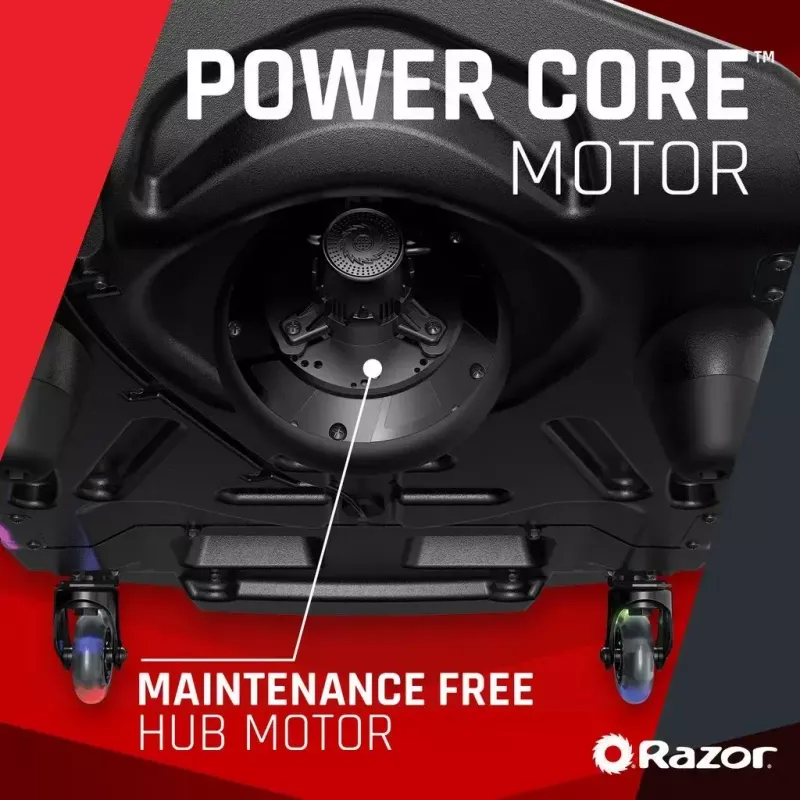 Kart eléctrico de derrape Razor CRAZY CART Shift Lightshow — batería de litio recargable, espectáculo de luces LED, 13 km/h, 40 min