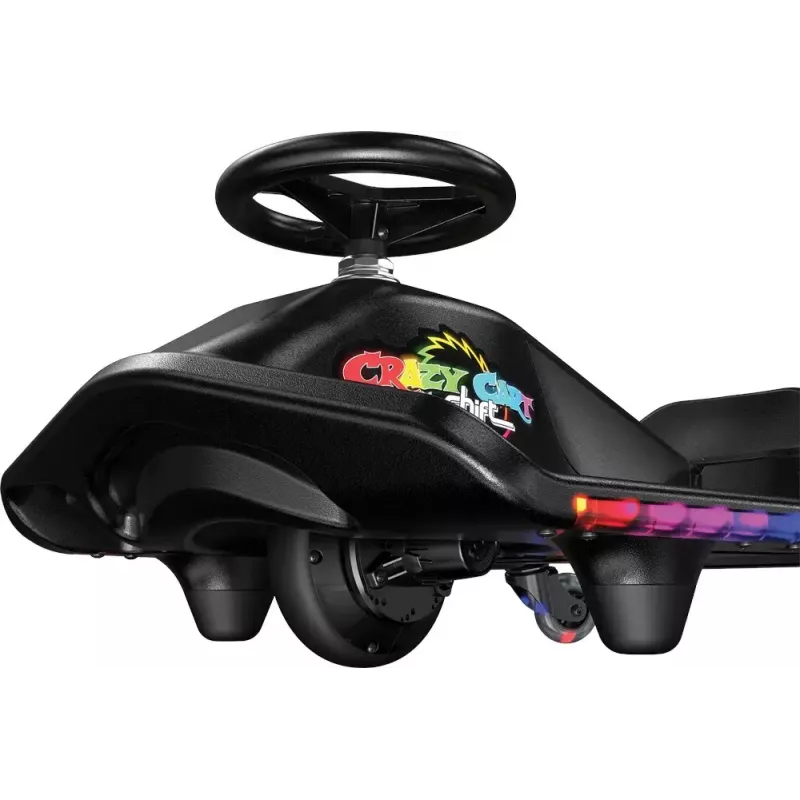 Kart eléctrico de derrape Razor CRAZY CART Shift Lightshow — batería de litio recargable, espectáculo de luces LED, 13 km/h, 40 min
