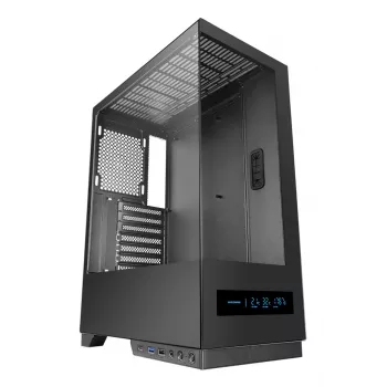Caja de PC TACENS MARS MC-PULSAR LCD ATX Midi Tower, cristal templado, LCD frontal, USB-C, compatible con GPU 33,2 cm