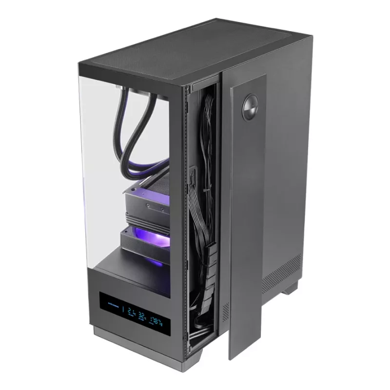 Caja de PC TACENS MARS MC-PULSAR LCD ATX Midi Tower, cristal templado, LCD frontal, USB-C, compatible con GPU 33,2 cm
