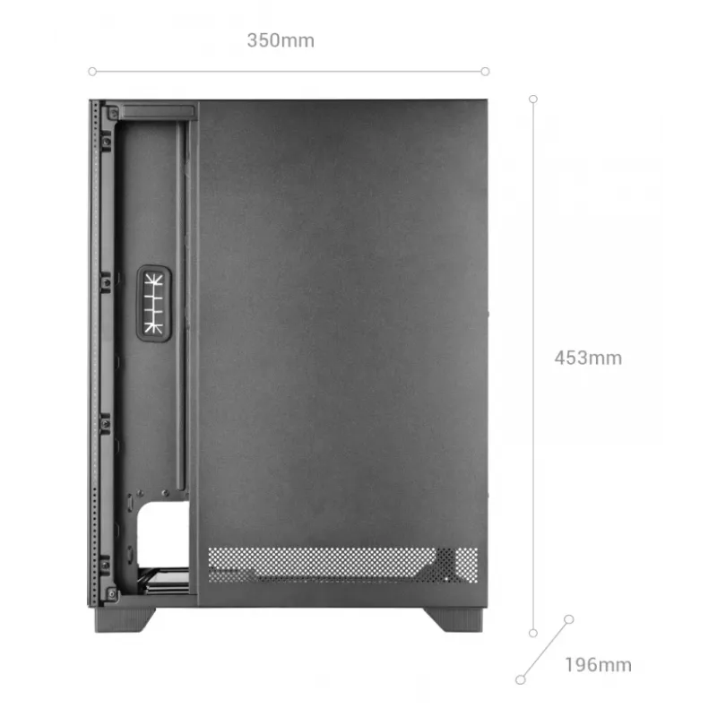 Caja de PC TACENS MARS MC-PULSAR LCD ATX Midi Tower, cristal templado, LCD frontal, USB-C, compatible con GPU 33,2 cm