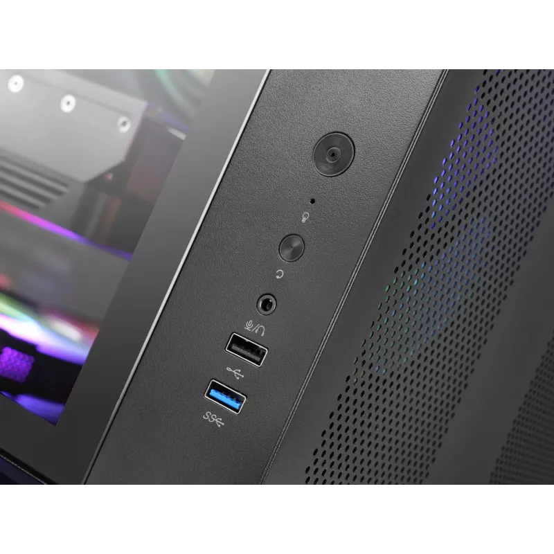 Caja de PC TACENS Mars Gaming MCV-ONE Midi Tower – Negra, ATX/Micro-ATX/Mini-ITX, cristal templado, compatible con ventiladores de 120 mm