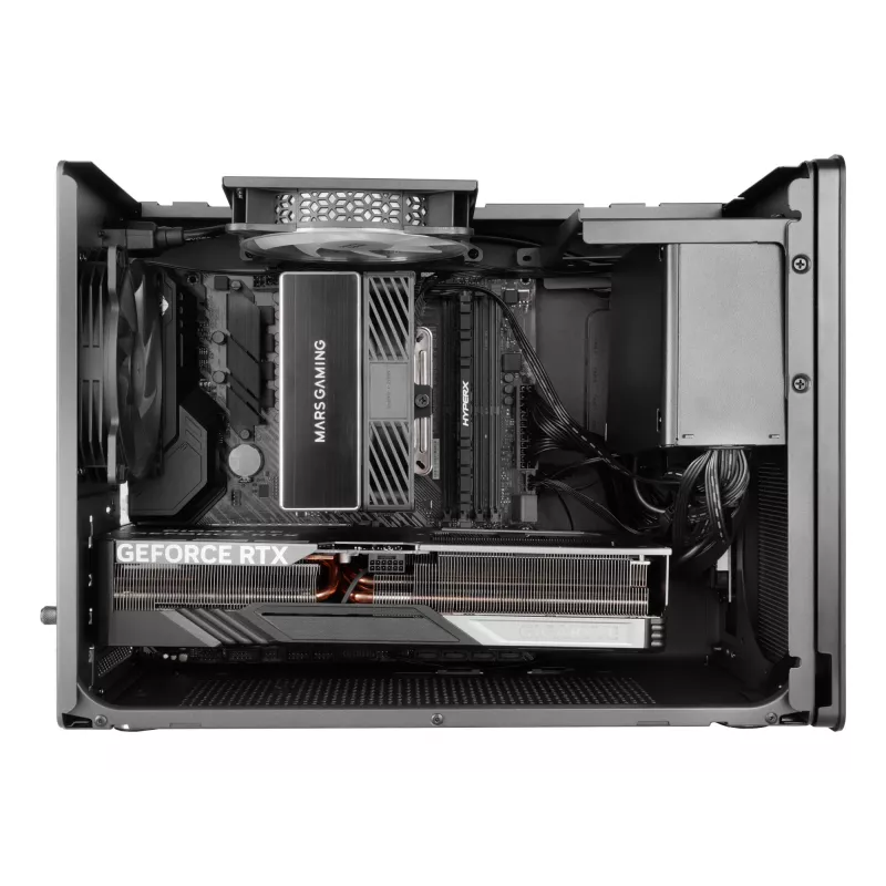 Caja de PC Mini Tower TACENS Mars Gaming MC-XPRO — Mini-ITX/Micro-ATX, compatible con fuente de alimentación SFX, malla, negra, ventilador de 120 mm