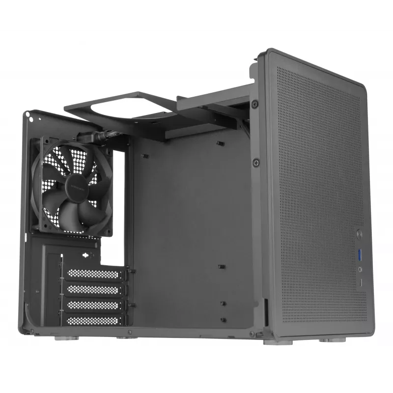 Caja de PC Mini Tower TACENS Mars Gaming MC-XPRO — Mini-ITX/Micro-ATX, compatible con fuente de alimentación SFX, malla, negra, ventilador de 120 mm
