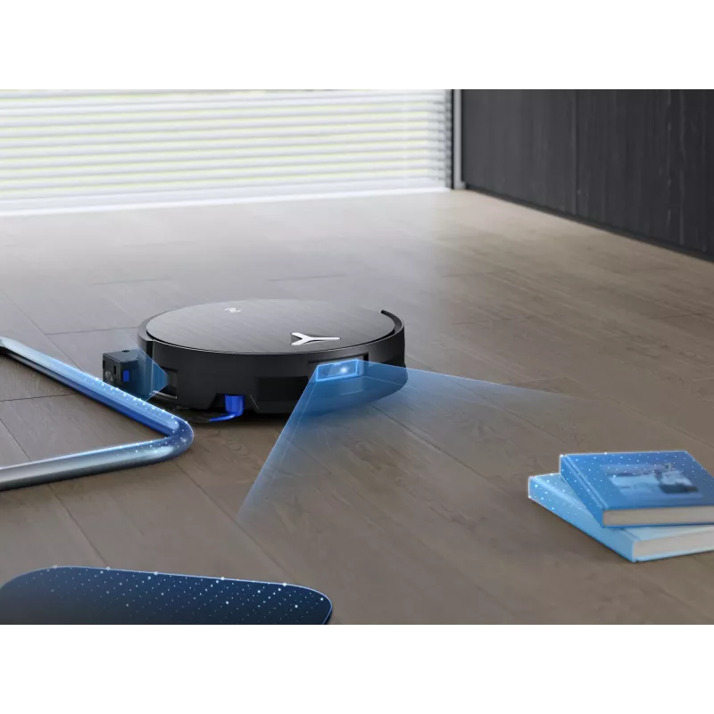 Robot aspirador Ecovacs Deebot X11 Pro Omni — negro, Li‑Ion 6400 mAh, 206 min de autonomía, 0,22 L de depósito de polvo, estación base 2,5 L
