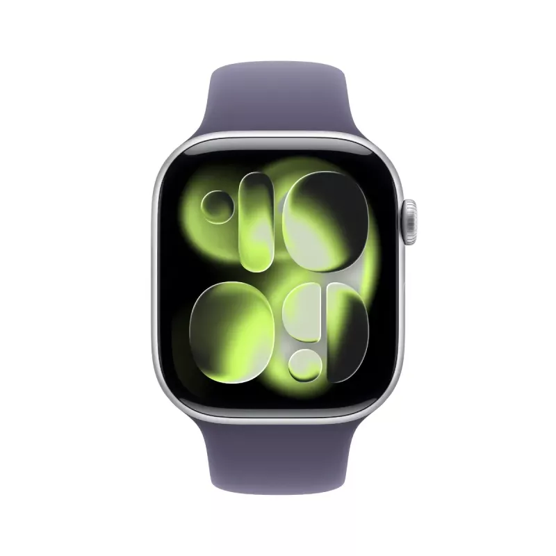 Apple Watch Series 11 GPS + Cellular 46mm caja de aluminio plata con correa deportiva Purple Fog – S/M
