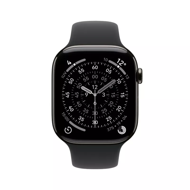 Smartwatch Apple Watch Series 11 GPS + Cellular 46mm carcasa titanio pizarra correa deportiva negra S/M
