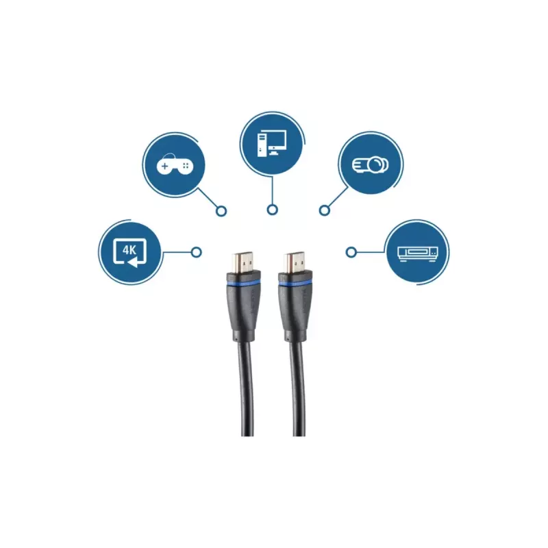 Cable HDMI ShiverPeaks BS10-05075 10 m Type-A macho a macho negro azul