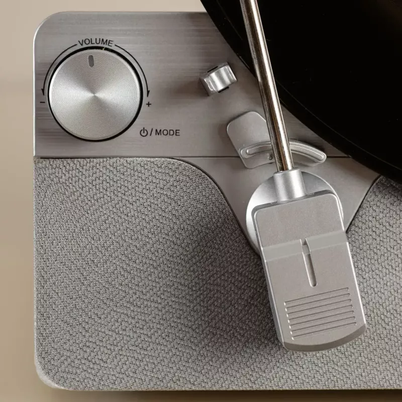 Tocadiscos de transmisión por correa Lenco LSA-071SI, totalmente automático, gris, Bluetooth, 3,5 mm, 10 W