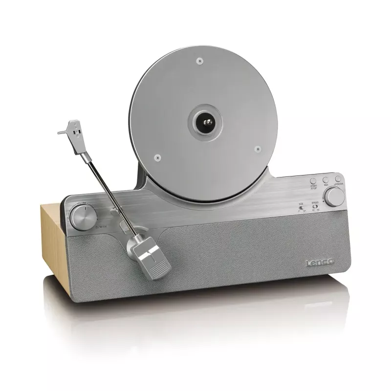 Tocadiscos de transmisión por correa Lenco LSA-071SI, totalmente automático, gris, Bluetooth, 3,5 mm, 10 W