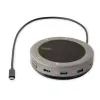 StarTech.com Base de acoplamiento con altavoz USB-C, altavoz de conferencia portátil mini y base de audio, USB-C a VGA/HDMI 4K, concentrador 2x USB-A, micrófono/altavoz, altavoz para Teams/Zoom/Softphone