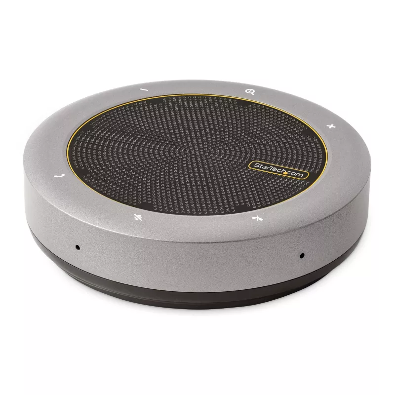 StarTech.com Base de acoplamiento con altavoz USB-C, altavoz de conferencia portátil mini y base de audio, USB-C a VGA/HDMI 4K, concentrador 2x USB-A, micrófono/altavoz, altavoz para Teams/Zoom/Softphone