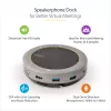StarTech.com Base de acoplamiento con altavoz USB-C, altavoz de conferencia portátil mini y base de audio, USB-C a VGA/HDMI 4K, concentrador 2x USB-A, micrófono/altavoz, altavoz para Teams/Zoom/Softphone
