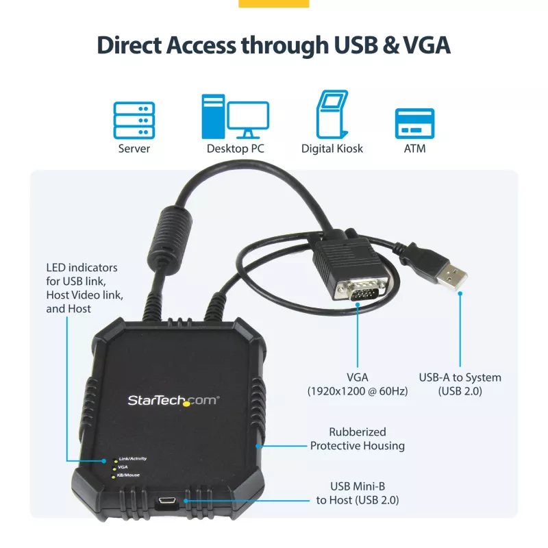 StarTech.com consola KVM de portátil a servidor con carcasa robusta