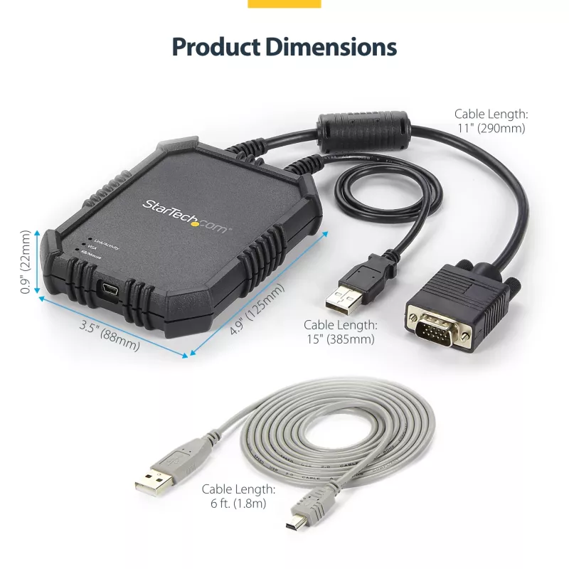 StarTech.com consola KVM de portátil a servidor con carcasa robusta