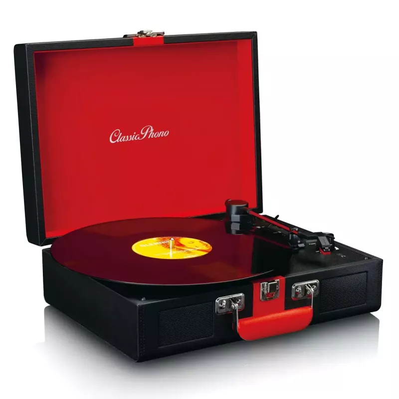 Tocadiscos de accionamiento por correa Lenco TT-110 negro rojo semiautomático