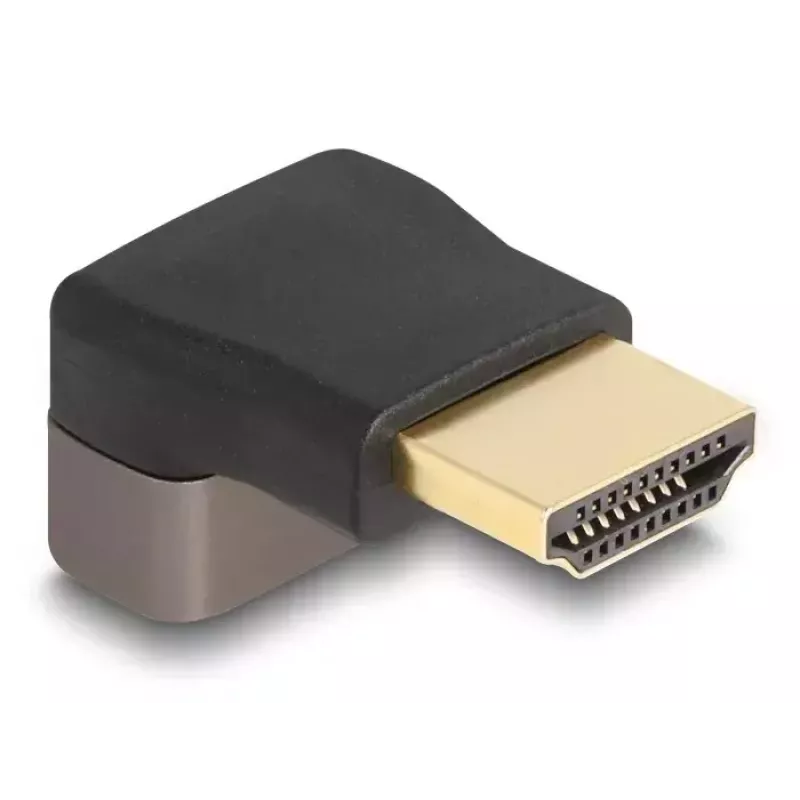 DeLOCK Adaptador HDMI conector macho a conector hembra 90° hacia arriba en ángulo 8K 60 Hz gris Metal