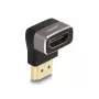 DeLOCK Adaptador HDMI conector macho a conector hembra 90° hacia arriba en ángulo 8K 60 Hz gris Metal