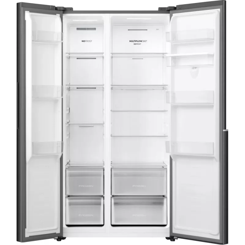 Gorenje Frigorífico Side-by-Side NRS917E41BXWD, independiente, American Door, Negro, 2 puertas, Touch, LED