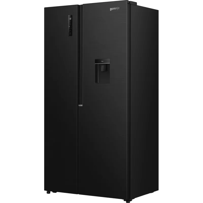 Gorenje Frigorífico Side-by-Side NRS917E41BXWD, independiente, American Door, Negro, 2 puertas, Touch, LED