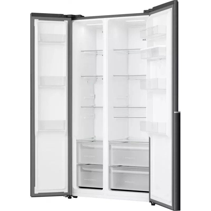 Gorenje Frigorífico Side-by-Side NRS917E41BXWD, independiente, American Door, Negro, 2 puertas, Touch, LED
