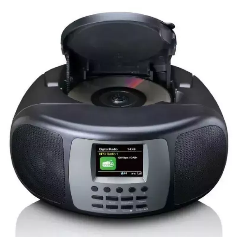 Radio portátil DAB+/FM Lenco SCD-860 con Bluetooth, reproductor de CD, pantalla TFT de 2,4 pulgadas, 2×2W, AUX, batería/red
