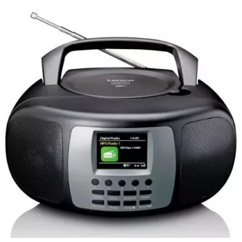 Radio portátil DAB+/FM Lenco SCD-860 con Bluetooth, reproductor de CD, pantalla TFT de 2,4 pulgadas, 2×2W, AUX, batería/red