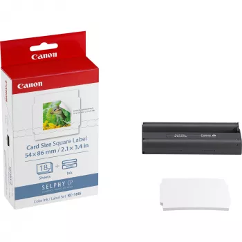 Canon KC-18IS set de tinta de color + papel adhesivo de 54 x 86 mm, 18 hojas