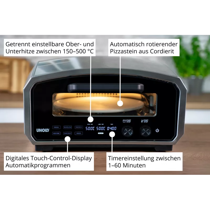 Horno de pizza Unold Enzo 68916 pizzero/horno 1 pizza(s) 2100 W acero inoxidable