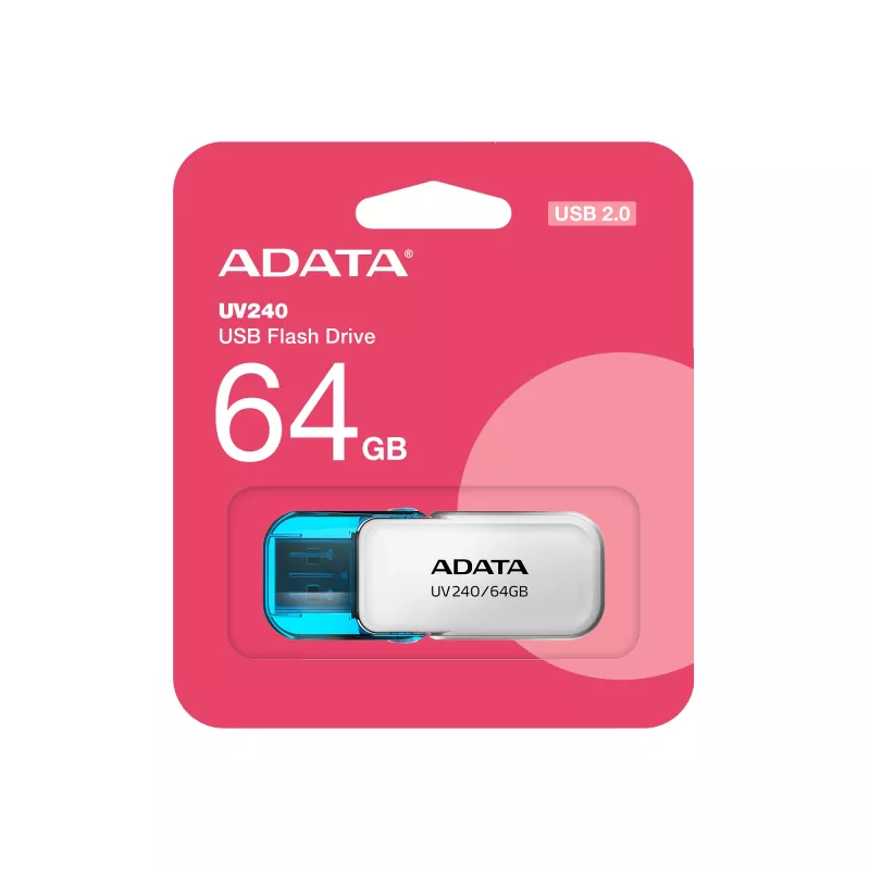 Memoria USB ADATA UV240 64 GB USB Type-A 2.0 Azul, Blanco