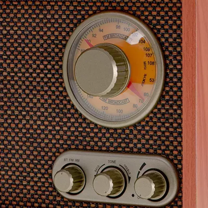 Radio portátil Adler AD 1171 – AM/FM, 10 W RMS, Bluetooth, antena externa, bronce, 290×200×172 mm