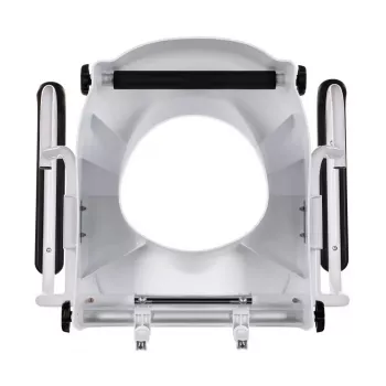 Elevador de inodoro con reposabrazos ActionMed NT200AM — blanco, ancho 560 mm, peso máximo del usuario 136 kg, bloqueable, altura regulable asistida